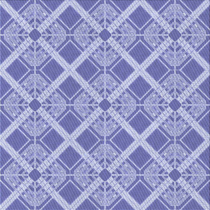 Round Patterned Blue Rug, pat638blu