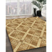 Machine Washable Transitional Dark Bisque Brown Rug in a Family Room, wshpat638brn