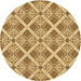 Square Patterned Dark Bisque Brown Rug, pat638brn