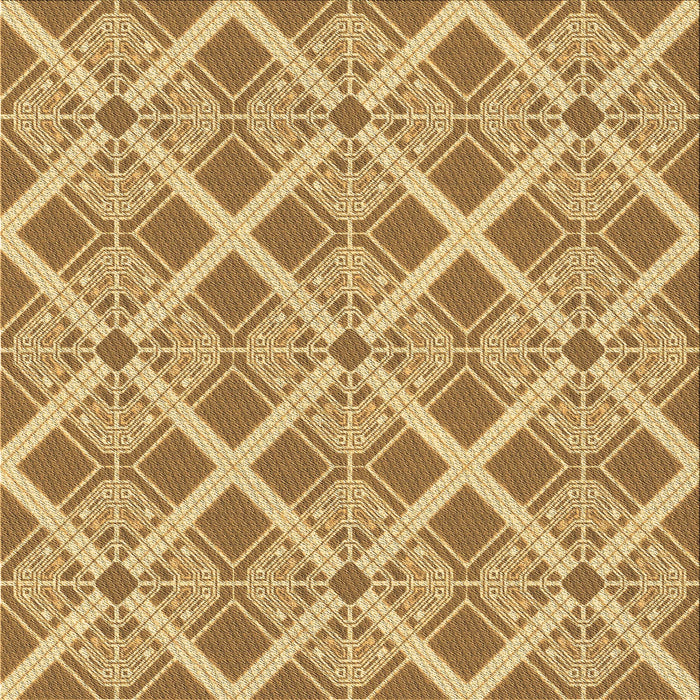 Round Patterned Dark Bisque Brown Rug, pat638brn