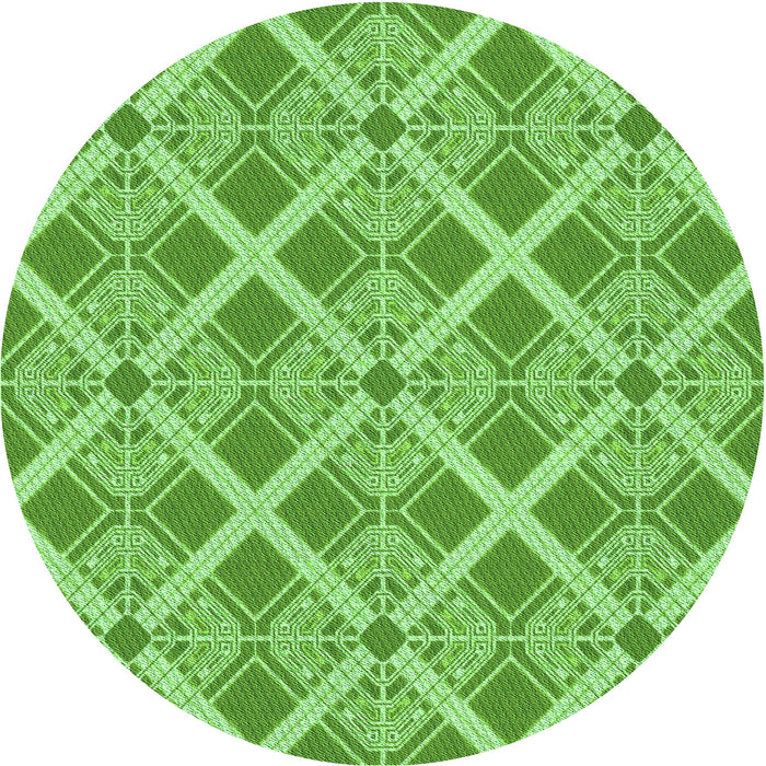Square Patterned Emerald Green Rug, pat638grn