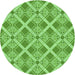 Square Patterned Emerald Green Rug, pat638grn