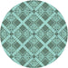 Square Patterned Tiffany Blue Rug, pat638lblu