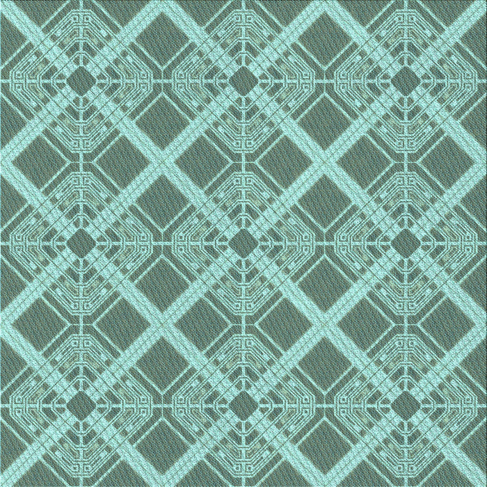 Round Patterned Tiffany Blue Rug, pat638lblu