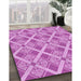 Patterned Violet Purple Rug in Family Room, pat638pur