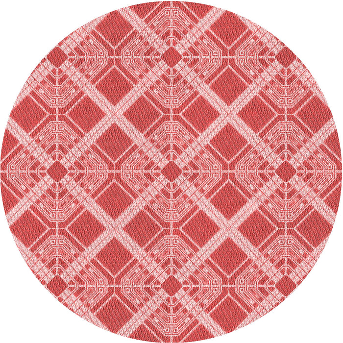 Square Patterned Pastel Pink Rug, pat638rd
