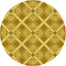 Square Patterned Bright Gold Yellow Rug, pat638yw