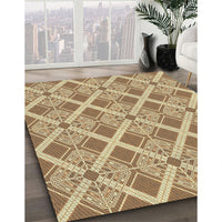 Patterned Brown Gold Novelty Rug, pat638