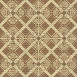 Square Patterned Brown Gold Novelty Rug, pat638