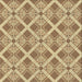 Square Patterned Brown Gold Novelty Rug, pat638