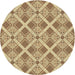 Sideview of Patterned Brown Gold Novelty Rug, pat638