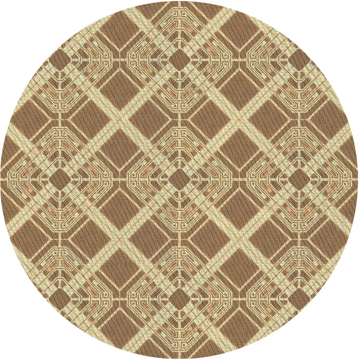 Square Machine Washable Transitional Brown Gold Rug, wshpat638