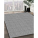 Patterned Platinum Gray Rug in Family Room, pat639gry