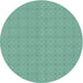 Square Patterned Medium Turquoise Green Rug, pat639lblu