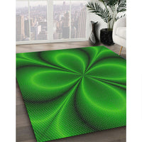 Patterned Lime Green Novelty Rug, pat63