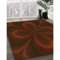 Patterned Saddle Brown Rug, pat64yw