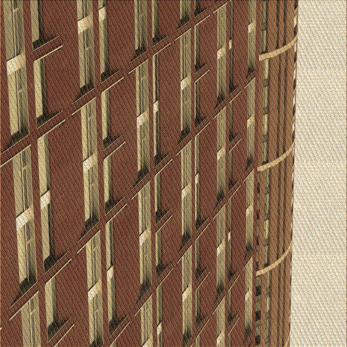 Round Patterned Red Brown Rug, pat640brn