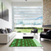 Square Patterned Lime Green Rug in a Living Room, pat640grn