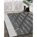 Patterned Dark Gray Rug in Family Room, pat640gry