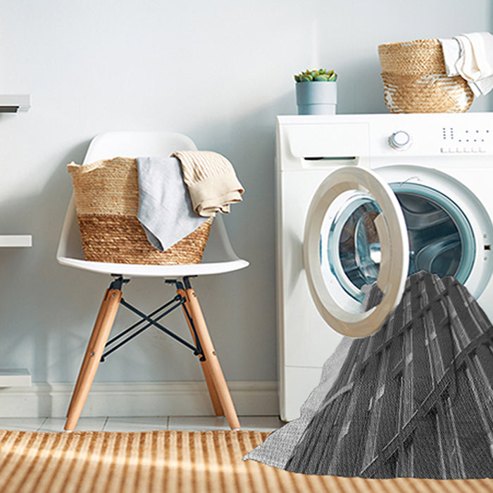Machine Washable Transitional Dark Gray Rug in a Washing Machine, wshpat640gry