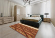 Patterned Orange Rug in a Bedroom, pat640org