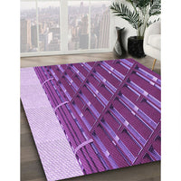 Patterned Dark Magenta Purple Rug, pat640pur