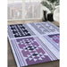Patterned Deep Periwinkle Purple Rug in Family Room, pat641blu