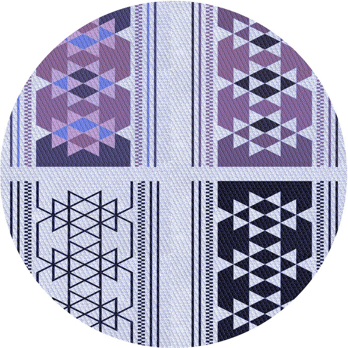 Square Machine Washable Transitional Deep Periwinkle Purple Rug in a Living Room, wshpat641blu
