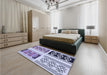 Patterned Deep Periwinkle Purple Rug in a Bedroom, pat641blu