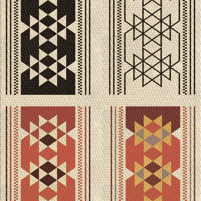 Patterned Khaki Gold Rug, pat641brn