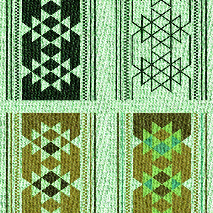 Machine Washable Transitional Light Green Rug, wshpat641grn