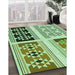 Patterned Light Green Rug in Family Room, pat641grn