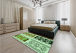 Patterned Light Green Rug in a Bedroom, pat641grn