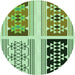 Square Patterned Light Green Rug, pat641grn