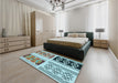 Patterned Blue Rug in a Bedroom, pat641lblu