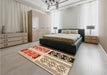 Patterned Khaki Gold Rug in a Bedroom, pat641org