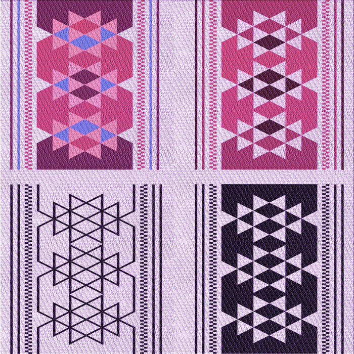 Round Patterned Blossom Pink Rug, pat641pur