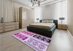 Patterned Blossom Pink Rug in a Bedroom, pat641pur