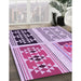 Patterned Blossom Pink Rug in Family Room, pat641pur