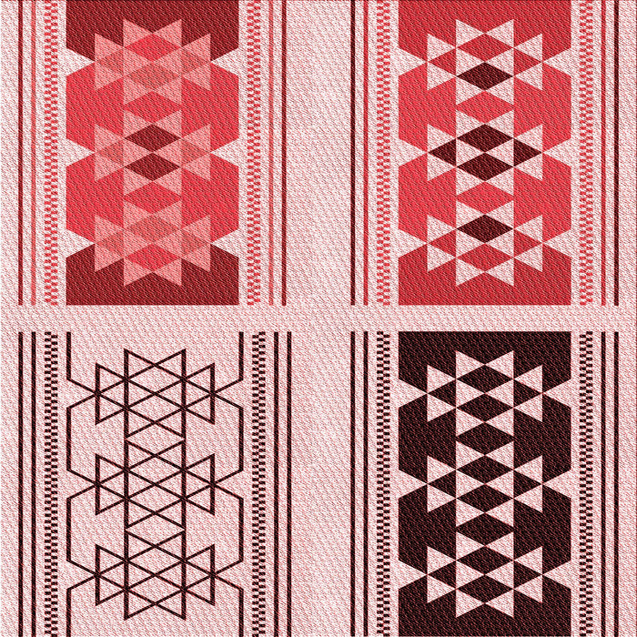 Round Patterned Deep Rose Pink Rug, pat641rd