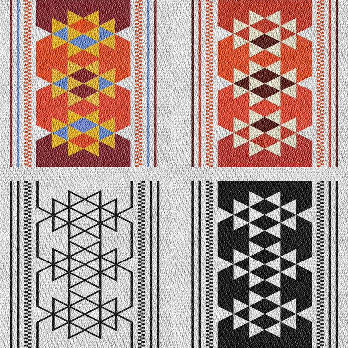 Square Patterned Reddish Brown Novelty Rug, pat641