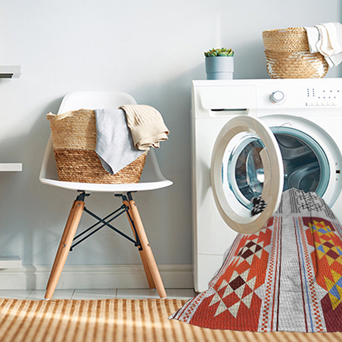 Machine Washable Transitional Sepia Brown Rug in a Washing Machine, wshpat641