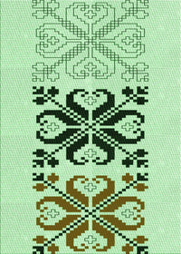 Machine Washable Transitional Green Rug, wshpat642grn