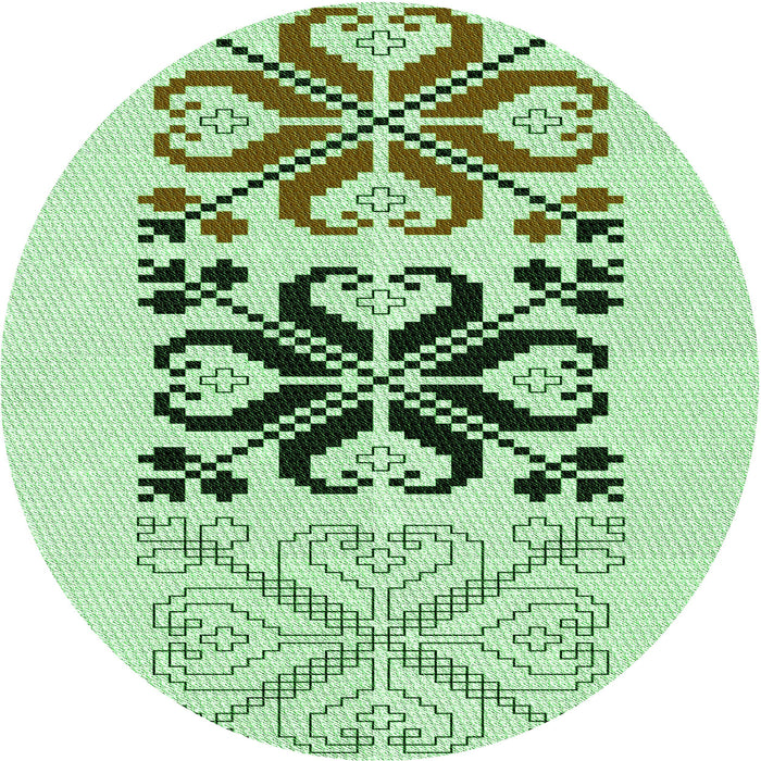 Square Patterned Green Rug, pat642grn