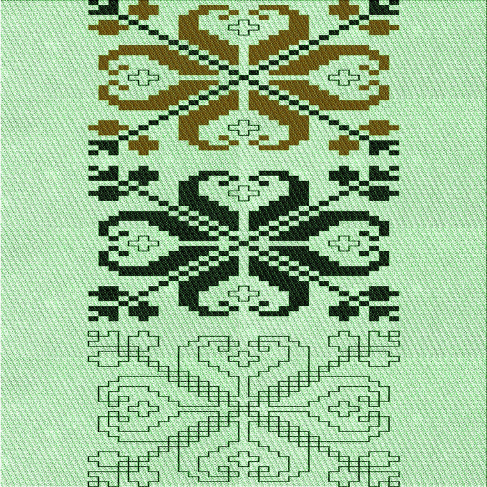 Round Patterned Green Rug, pat642grn