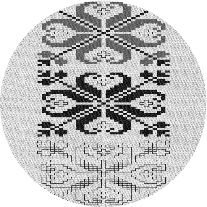 Square Patterned Gray Rug, pat642gry