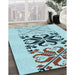 Machine Washable Transitional Cadet Blue Green Rug in a Family Room, wshpat642lblu