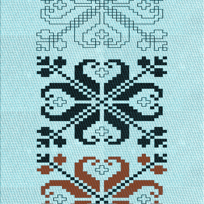 Machine Washable Transitional Cadet Blue Green Rug, wshpat642lblu