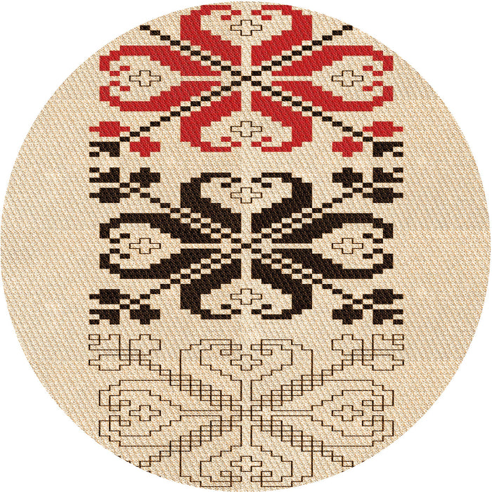 Square Patterned Navajo White Gold Rug, pat642org