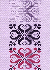 Machine Washable Transitional Orchid Purple Rug, wshpat642pur